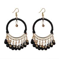 Fashion Fringe Earrings, Tibetan Style, with Acrylic, gold color plated, folk style & for woman, more colors for choice, 75x35mm, Sold By Pair