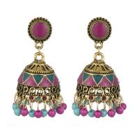 Fashion Fringe Earrings Zinc Alloy with Plastic gold color plated Bohemian style & for woman & enamel Sold By Pair