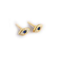 Boucle d'oreille bijoux en argent sterling, Argent sterling 925, Placage, pour femme & avec strass, plus de couleurs à choisir, 12x12x1.90mm, Vendu par paire
