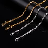 Stainless Steel Necklace Chain, plated, French Rope Chain & fashion jewelry & DIY & different size for choice, more colors for choice, Sold By Strand