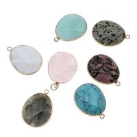 Gemstone Pendants Jewelry, Brass, with Gemstone, faceted, more colors for choice, 33x24x7mm, Sold By PC
