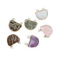 Gemstone Pendants Jewelry, Brass, with Gemstone, Dome, faceted, more colors for choice, 17x17x6mm, Sold By PC