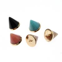 Gemstone Pendants Jewelry, Brass, with Gemstone, Horn, more colors for choice, 23x20mm, Sold By PC
