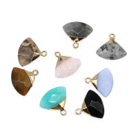 Gemstone Pendants Jewelry, Brass, with Gemstone, Shell, faceted, more colors for choice, 2x17x8mm, Sold By PC