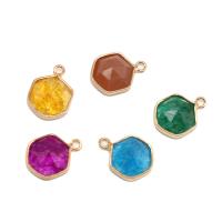Gemstone Pendants Jewelry Brass with Gemstone Pentagon faceted Sold By PC
