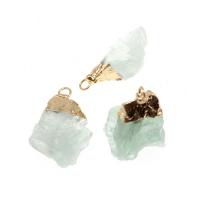 Quartz Gemstone Pendants, Brass, with Clear Quartz, more colors for choice, 50x36x5mm, Sold By PC