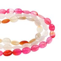 Natural Crackle Agate Beads, Flat Oval, DIY, more colors for choice, 14x10x5mm, Sold Per 15 Inch Strand