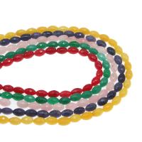 Achat Perlen, oval, DIY & facettierte, keine, 14x10x5mm, verkauft per 15 ZollInch Strang