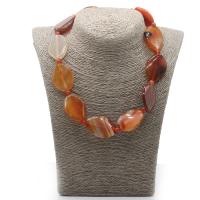 Agate Necklace, Red Agate, for woman, orange, 36x27x6mm, Sold By PC