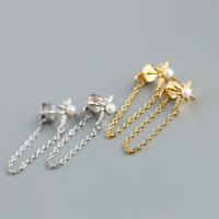 925 Sterling Silver Drop &  Dangle Earrings with Shell Pearl plated for woman 54mm Sold By Pair