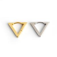 925 Sterling Silver Huggie Hoop Earring, Triangle, plated, for woman, more colors for choice, 14.30x12.20x2.10mm, Inner Diameter:Approx 8mm, Sold By Pair