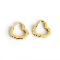 925 Sterling Silver Huggie Hoop Earring Heart plated for woman Inner Approx Sold By Pair