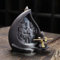 Backflow Incense Burner, Purple Clay, plated, for home and office & durable, 130x125x95mm, Sold By PC