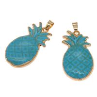 Turquoise Pendant, Tibetan Style, Pineapple, more colors for choice, 41x23x9mm, Sold By PC