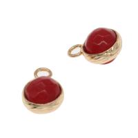 Gemstone Vedhæng Smykker, Farvet Marble, med Zinc Alloy, Runde, flere farver til valg, 22x19x19mm, Solgt af PC