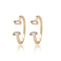 Brass Cuff Finger Ring, gold color plated, different styles for choice & micro pave cubic zirconia & for woman, Sold By PC