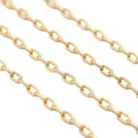 Messing Oval Chain, gold plated, 3mm, Verkocht door m