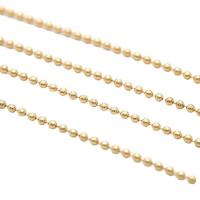 Brass Ball Chain, gold color plated, 2mm, Sold By m