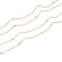 Messing Oval Chain, guldfarve belagt, 1mm, Solgt af m