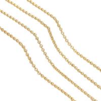Brass Beading Chains, gold color plated, different size for choice & rolo chain, Sold By m