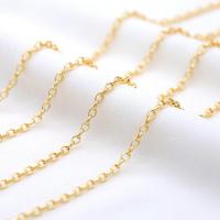 Messing Oval Chain, gold plated, 3mm, Verkocht door m
