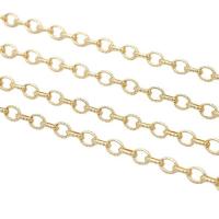 Brass Ovalni Chain, Mesing, zlatna boja pozlaćen, 7x9mm, Prodano By m