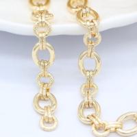 Brass Beading Chains, gold color plated, 9*12mm,7mm, Sold By m