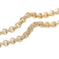 Brass Ukrasna Chain, Mesing, zlatna boja pozlaćen, Rolo lanac, 8mm, Prodano By m