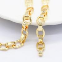 Brass Beading Chains, gold color plated, 9*13mm,4*6*10.5mm, Sold By m