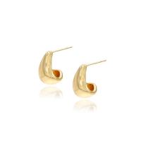 Brass Stud Earring, gold color plated, for woman, 10x23mm, Sold By Pair