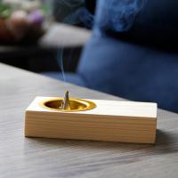 Traditional Ceramic Inserted Burner Incense Seat, Wood, plated, for home and office & durable, 65x135mm, Sold By PC
