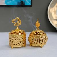 Traditional Ceramic Inserted Burner Incense Seat Aluminum Alloy plated for home and office & durable Sold By PC