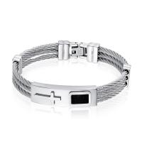 Stainless Steel Jewelry Bracelet, polished, fashion jewelry & for man, more colors for choice, Sold By Strand