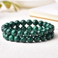 Gemstone Bracelets, Malachite, Round, fashion jewelry & Unisex & different size for choice, Sold By Strand
