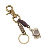 Tibetan Style Key Clasp, with PU Leather, for man, 140x30mm, Sold By PC