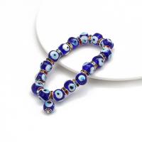 Bracelet Evil Eye bijoux, chalumeau, Mauvais œil, fait à la main, unisexe, bleu, 11mm, Longueur:18 cm, Vendu par PC