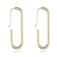 Brass Drop Earring, Paper Clip, plated, for woman, more colors for choice, 20x51mm, Sold By Pair