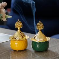 Traditional Ceramic Inserted Burner Incense Seat, Porcelain, plated, for home and office & durable, more colors for choice, 69x109mm, Sold By PC