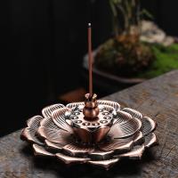 Traditional Ceramic Inserted Burner Incense Seat, Tibetan Style, plated, for home and office & durable, nickel, lead & cadmium free, 100x35mm, Sold By PC