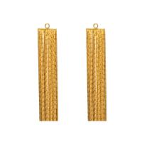 Brass Jewelry Pendants, Tassel, for woman, golden, 10x50mm, 20PCs/Bag, Sold By Bag