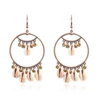 Zinc Alloy Drop Earrings with Shell for woman mixed colors Sold By Pair