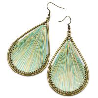 Zinc Alloy Drop Earrings for woman green Sold By Pair