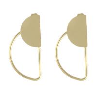 Messing Tropfen Ohrringe, plattiert, für Frau, goldfarben, 16x32mm, verkauft von Paar
