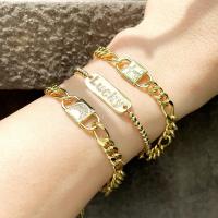 Cubic Zirconia Micro Pave Brass Bracelet for woman & with cubic zirconia golden Length 20.6  Sold By PC