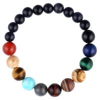 Bracelets de pierres précieuses, Pierre naturelle, poli, pour femme, multicolore, 14mm,18mm, Longueur 18.5-19 cm, Vendu par PC