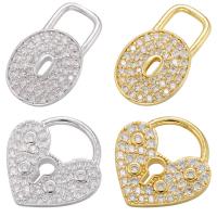 Cubic Zirconia Micro Pave Brass Pendant, plated, different styles for choice & micro pave cubic zirconia, more colors for choice, 22*22.5mm,15*25.5mm, Sold By Strand