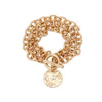 Tibetan Style Bracelet, fashion jewelry & for woman, golden, nickel, lead & cadmium free, Length:7.48 Inch, Sold By PC