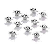 Zinc Alloy Magnetic Clasp Round plated silver color 8mm Sold By PC