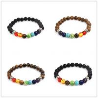 Gemstone Bracelets, Lava, handmade, Unisex, more colors for choice, Length:18 cm, Sold By PC