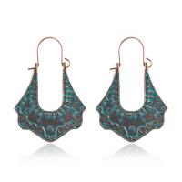 Tibetan Style Drop Earrings, plated, for woman, more colors for choice, 49x34mm, Sold By Pair